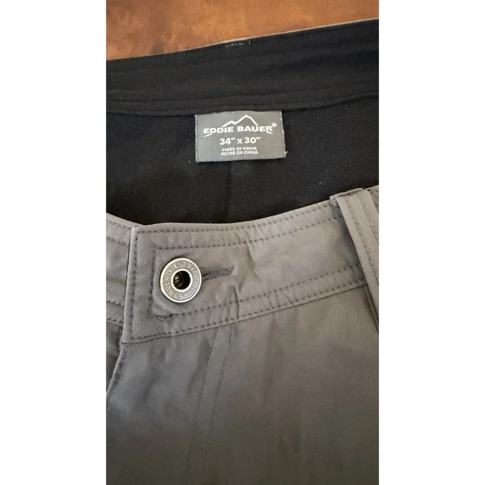 Eddie‎ Bauer Pants Mens Fleece Lined Relaxed Fit Hiking Outdoor Pants Fits 34x28